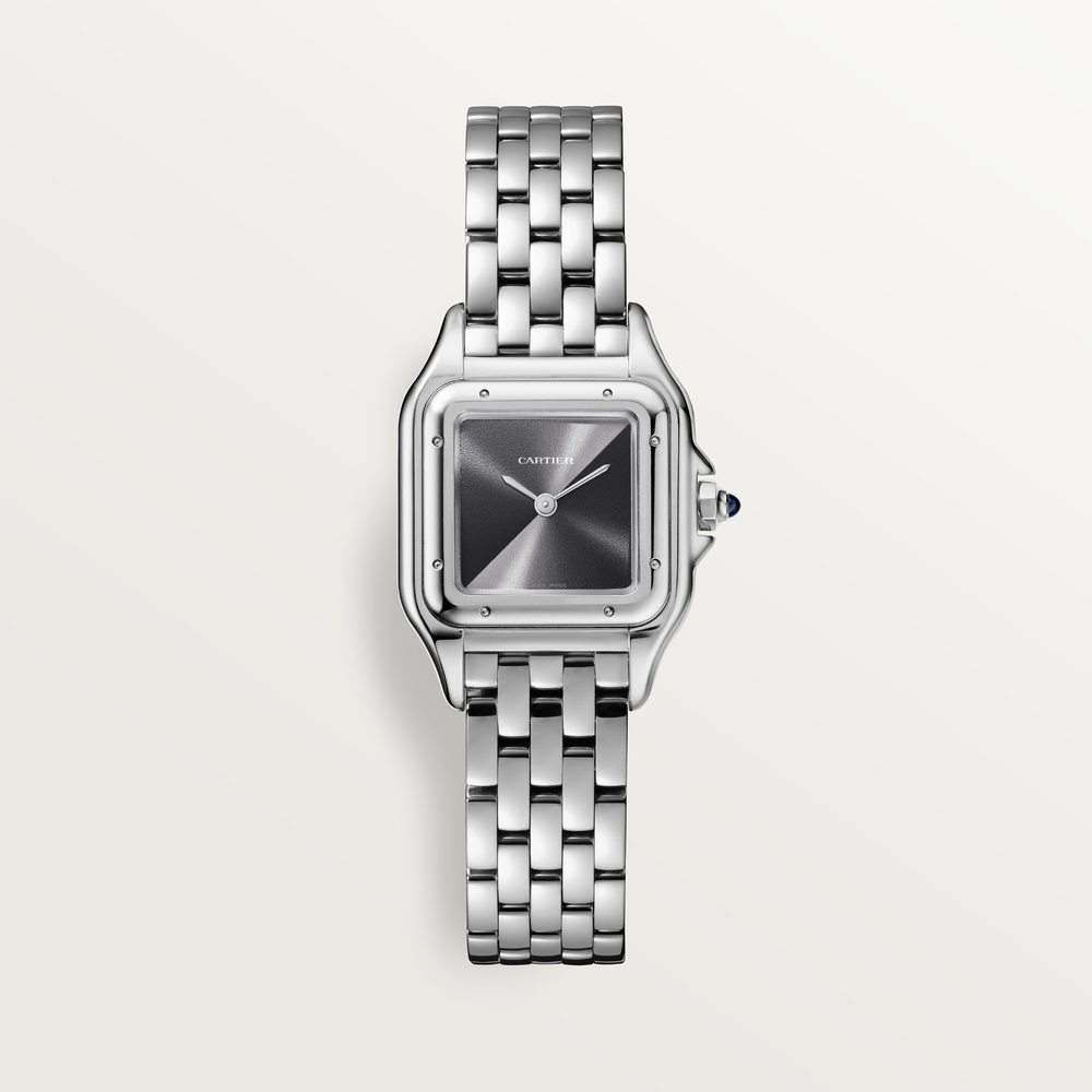 Reloj Panthère de Cartier de tamaño pequeño, con caja cuadrada de acero y movimiento de cuarzo