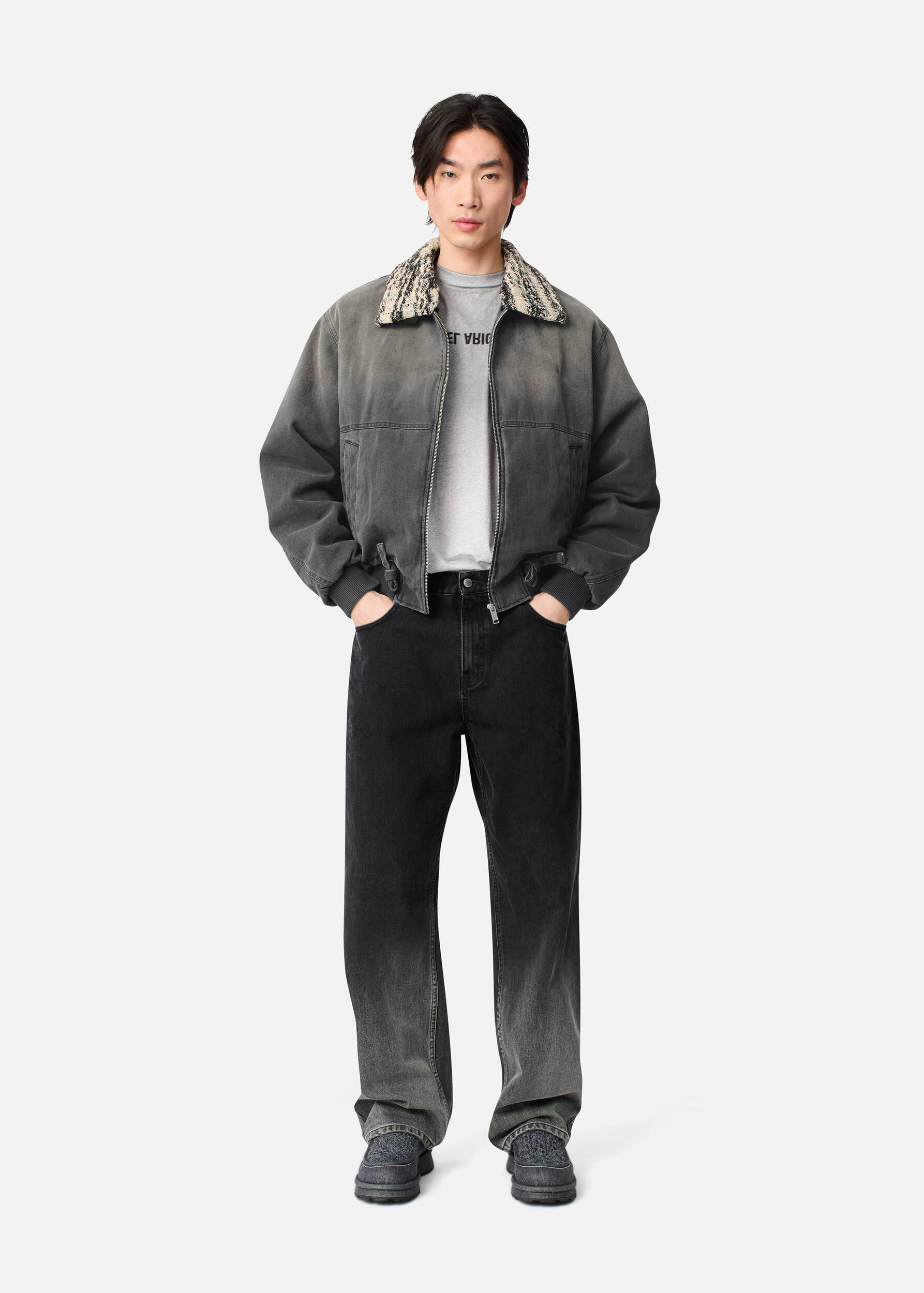 HAYATOページ FINE】straight white denim pants/3size | F A S