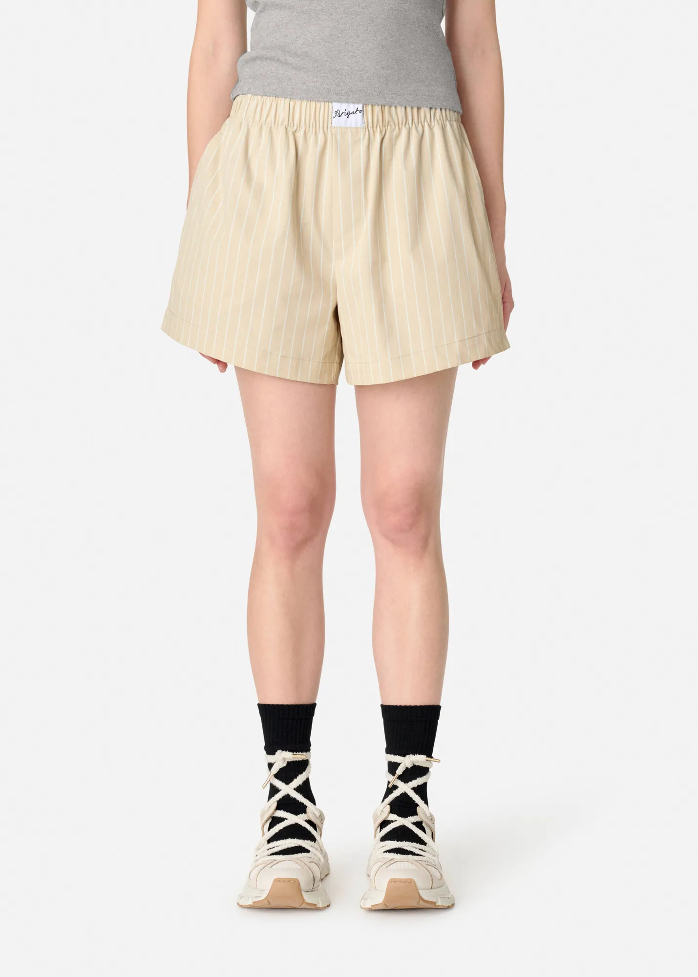 Striped Cotton Shorts