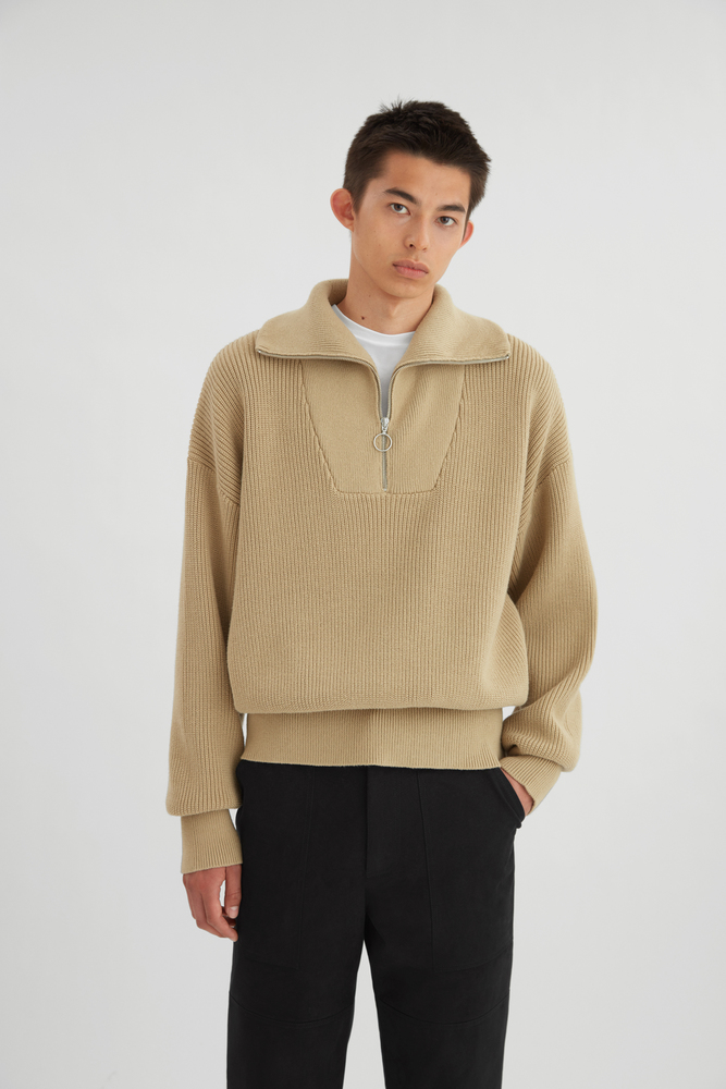 Chain Halfzip Sweater