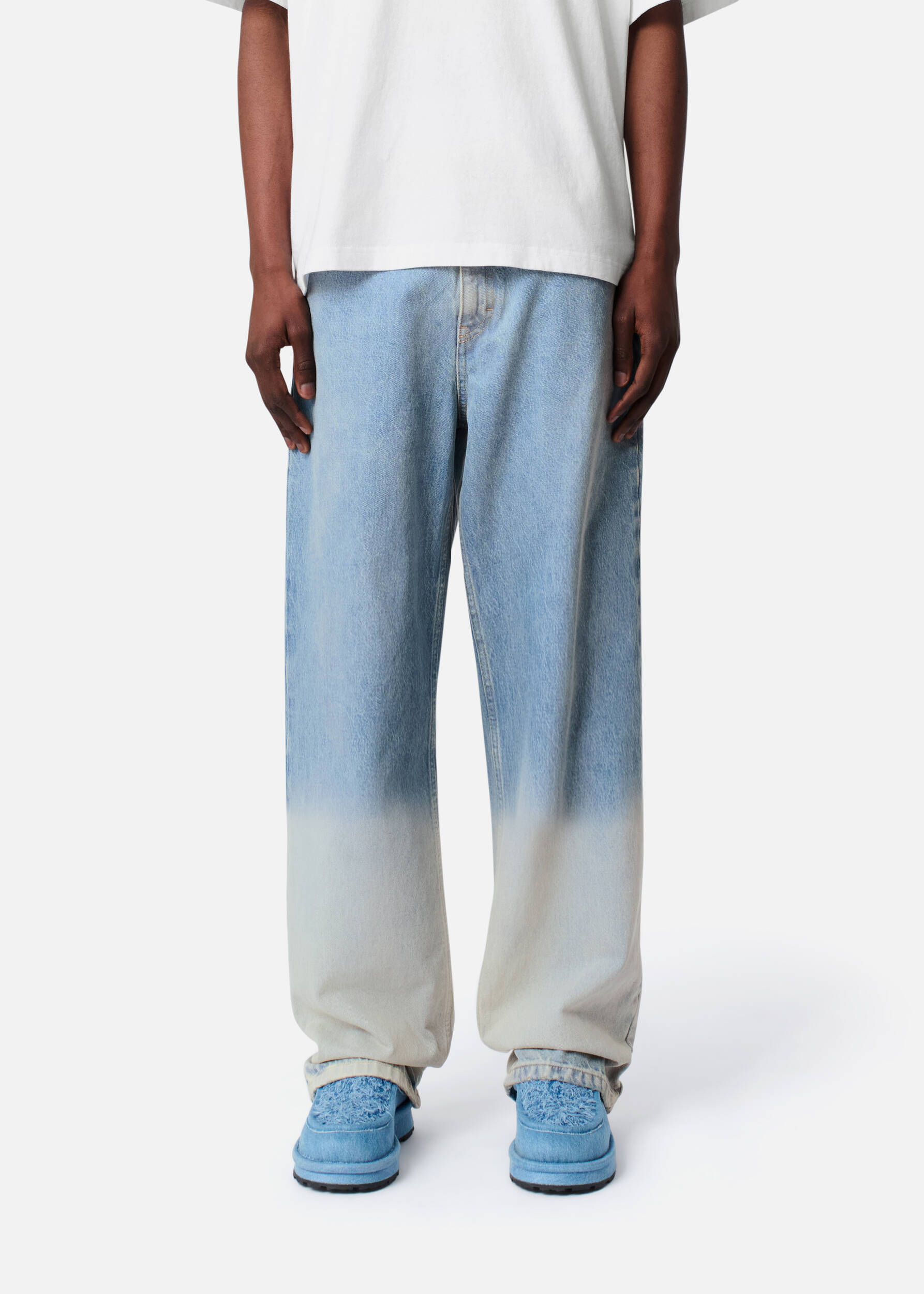 【AAKE】LINE FADING STRAIGHT DENIM AXEL ARIGATO - Zine Fade Jeans