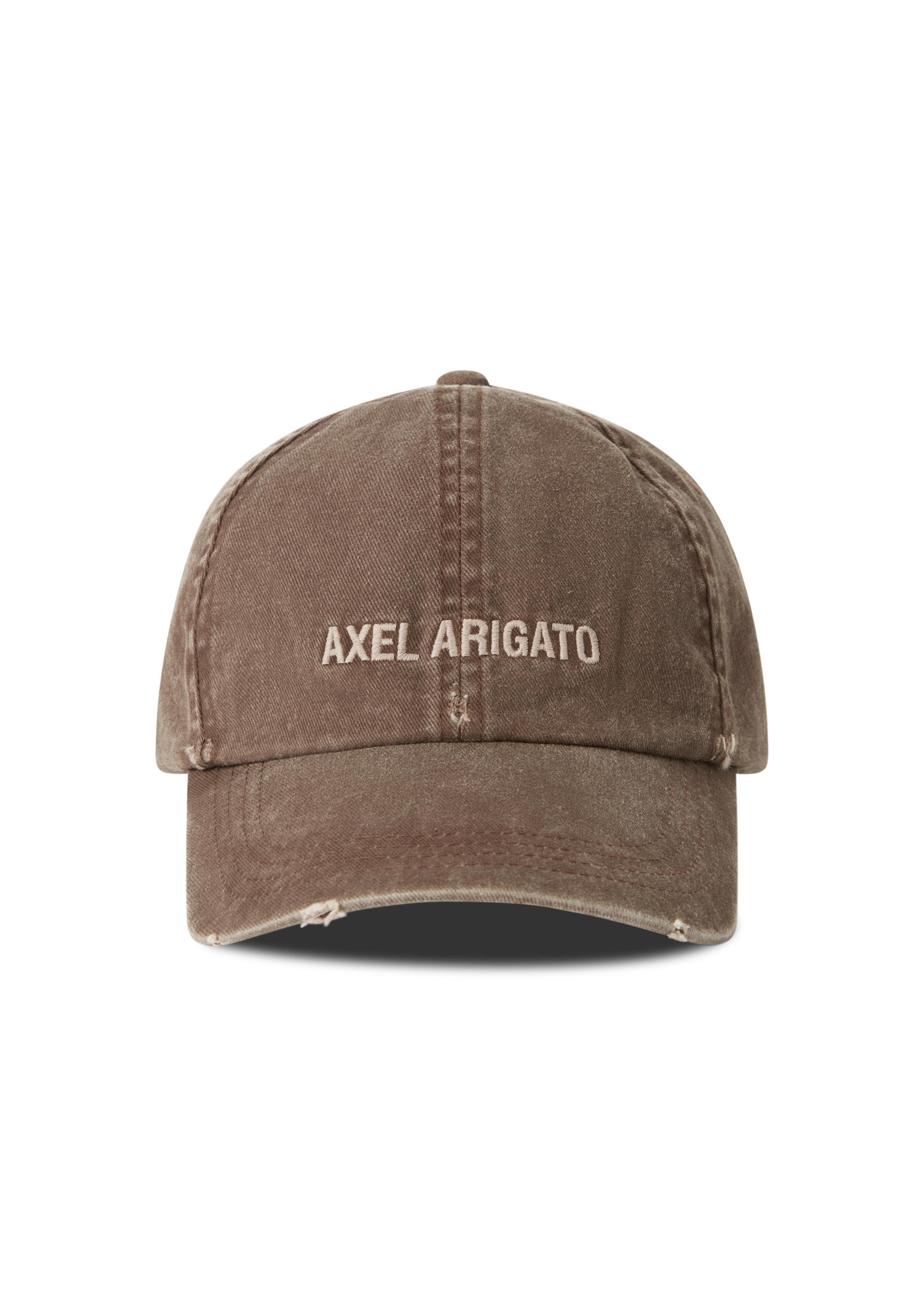 Axel Arigato Distressed-effect Logo-embroidery Baseball Cap In Brown