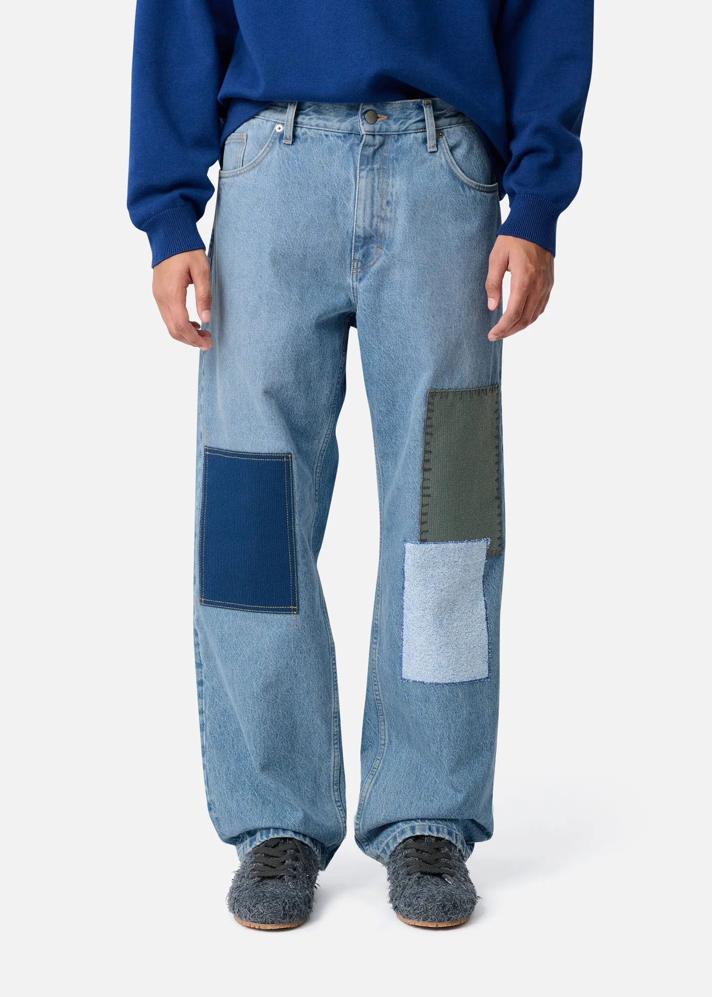 Zine Embroidered Patch Jeans
