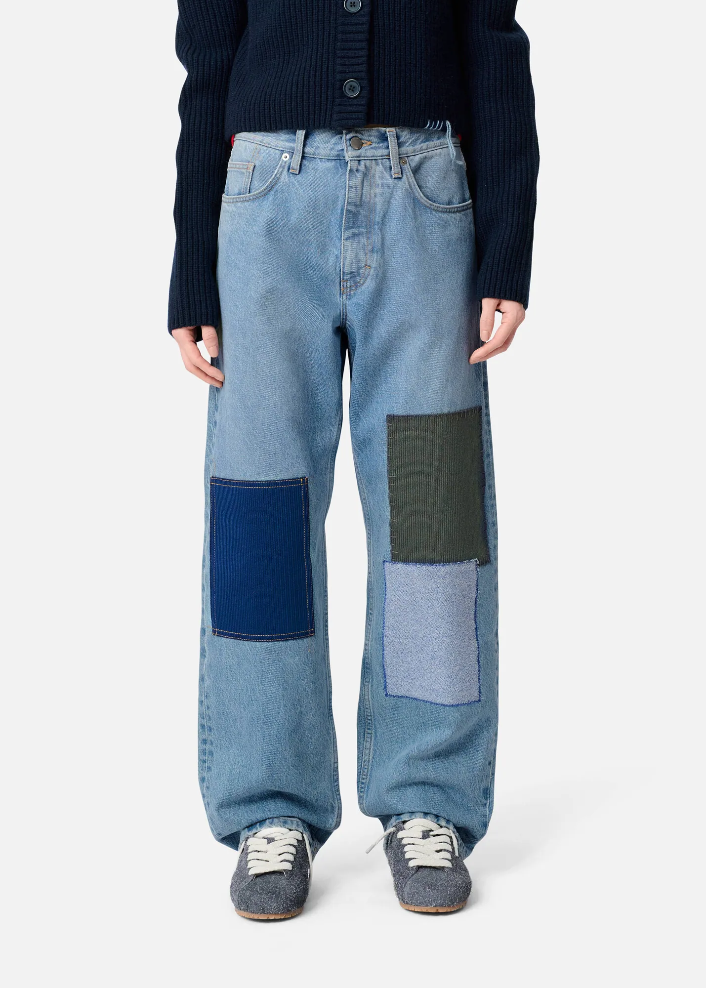 Zine Embroidered Patch Jeans