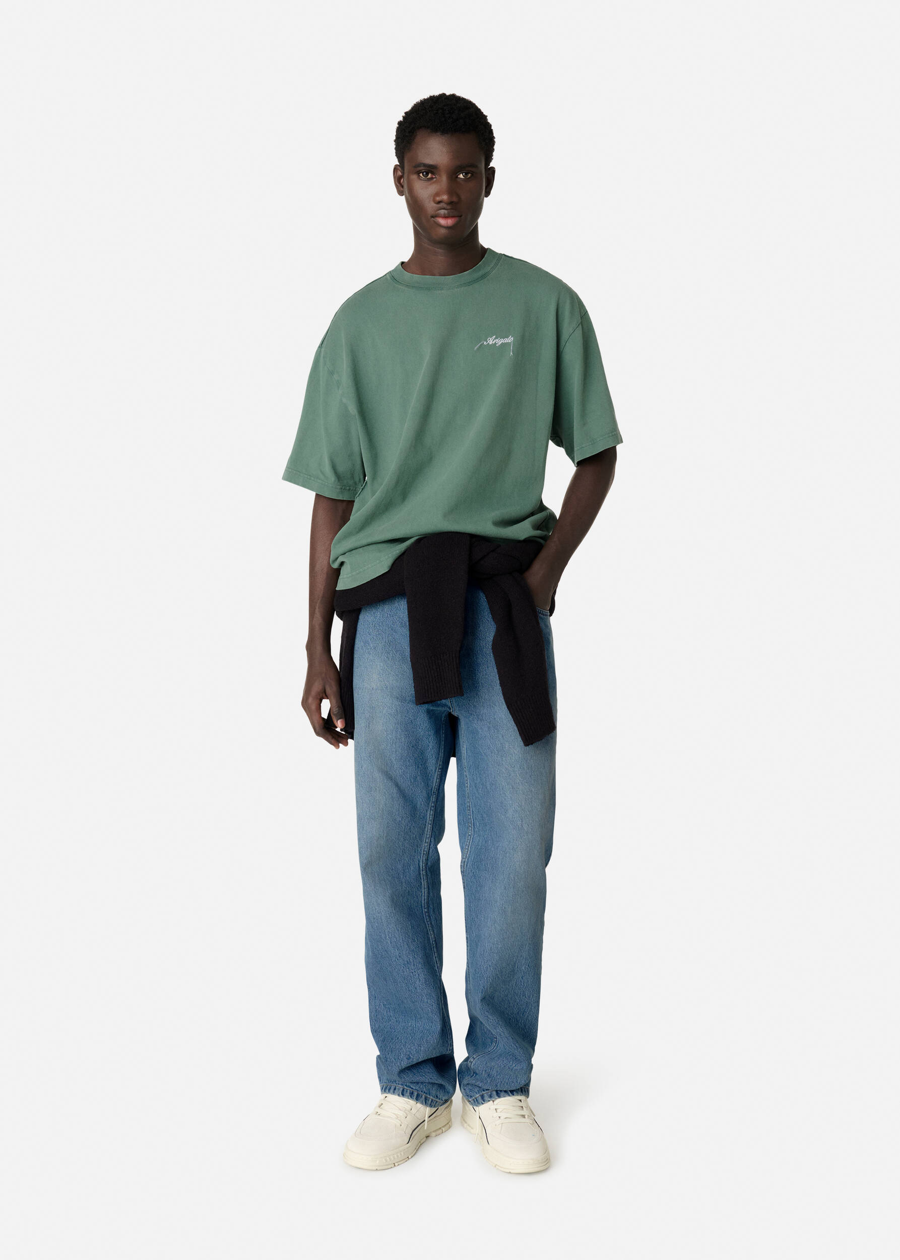 AXEL ARIGATO｜ (Honor Washed T-Shirt (A2681006 GREEN)) AXEL ARIGATO - Distort T-Shirt