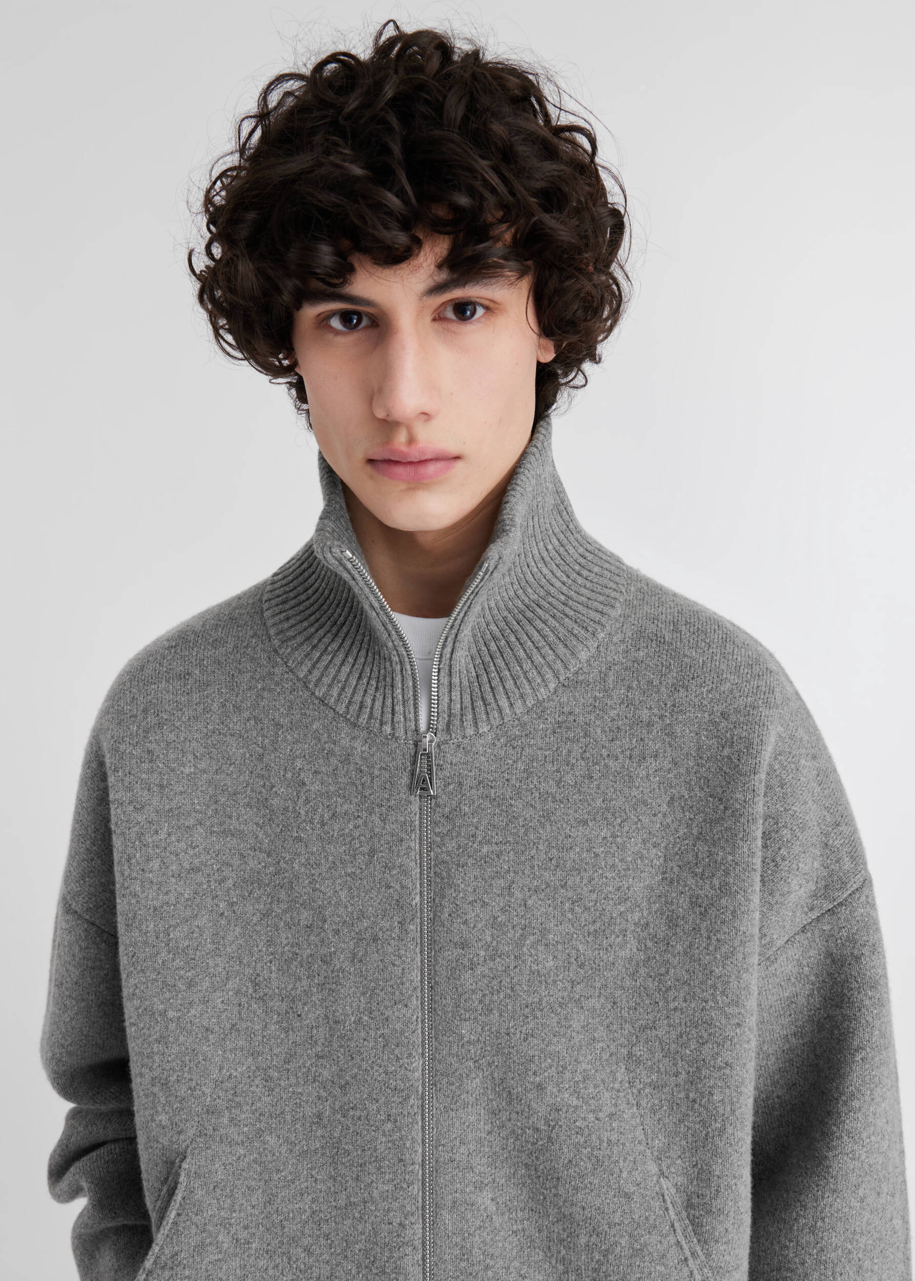 Zip up neck jumper sale