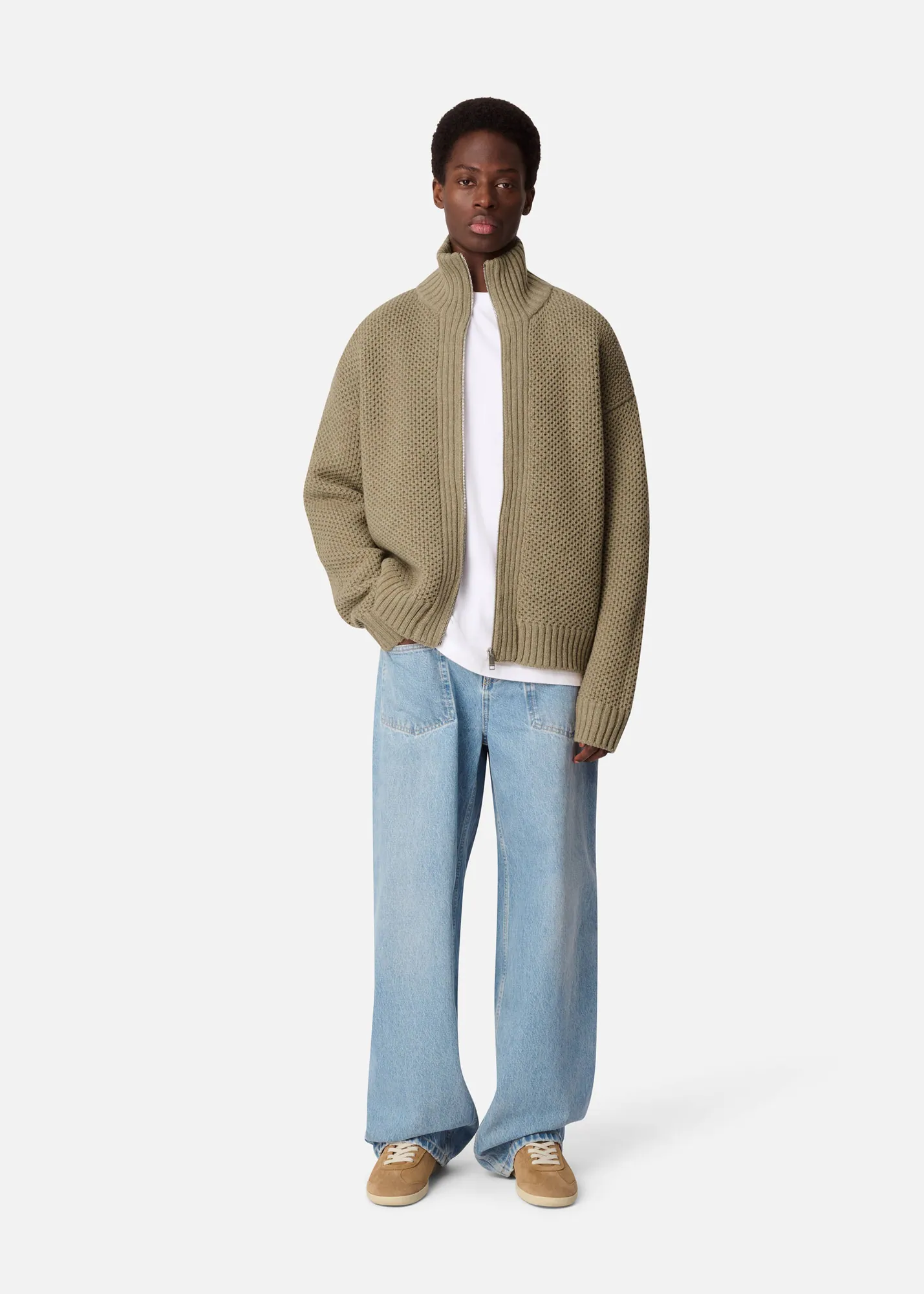 Comb Zip-up Sweater