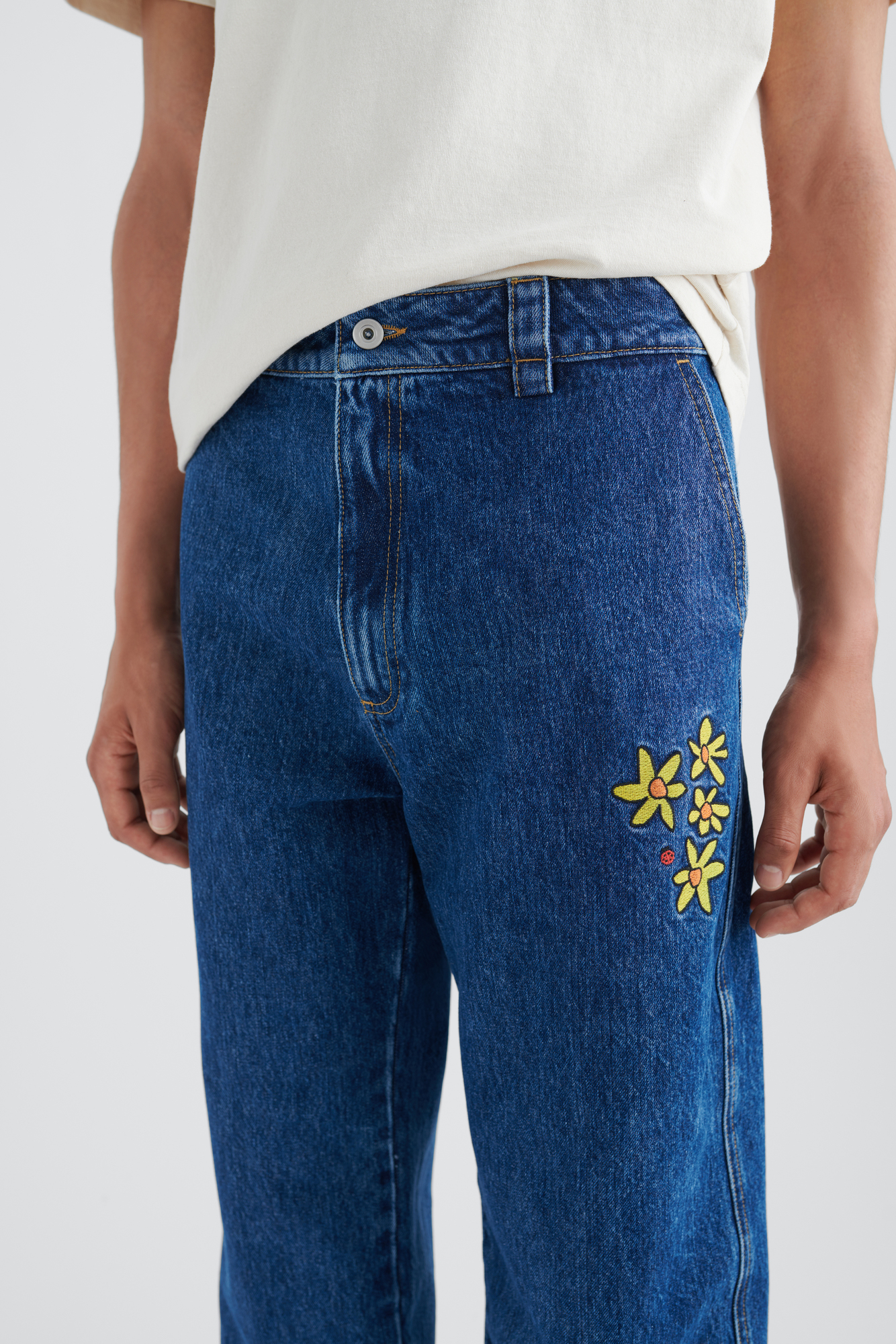 West Floral-Embroidered Jeans